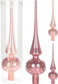 Eglutės viršūnė, stiklas, 2 skirtingos rožinės sp., 25 cm