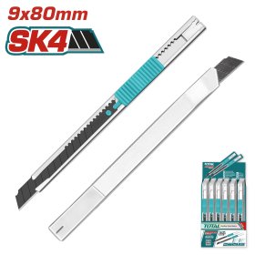 Peiliukas nulaužiama geležte TOTAL, nerūdijančio plieno, 9 x 80 mm, THT5110906