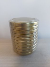 Užsukami dangteliai, 82 mm, auksiniai, 10 vnt.