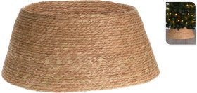 Kalėdinės eglutės stovo uždangalas, pintas, rudos sp., 57 x 57 x 26,5 cm.