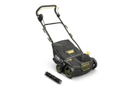 Akumuliatorinis skarifikatorius HERVIN BATTERY PLYL-151, 40 V, 2x20 V, darbinis plotis 380 mm, bešepetėlis variklis, su skarifikavimo ir grėbimo volais, be akumuliatorių ir pakrovėjo.
