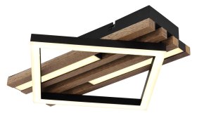 Pakabinamas LED šviestuvas GLOBO Obrien, 19W, 3000K, 230V, 1020lm, MDF tamsus medis, atminties funkcija, 330 x 310 x 75 mm