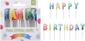 Gimtadienio žvakutės Happy Birthday, 13 vnt., 6 cm