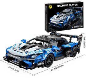 Konstruktorius McLaren Senna Blue, 548 dalys, su spyruoklinio mechanizmo funkcija, 27x15x7 cm, 1:18, 67123
