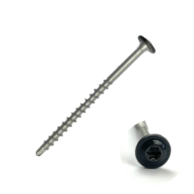 Terasiniai medsraigčiai FASTSHIFTER, 4,5 x 65 mm, plačia galvute, su grąžteliu, nerūd. plieno SS410, RAL7016, 100 vnt.
