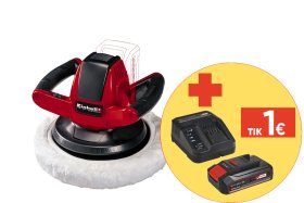 Akumuliatorinis poliruoklis EINHELL CE-CB 18/254 Li, Solo, 18/254 Li, 18 V, Li-ion, poliravimo diskas 254 mm, svoris 1,93 kg, maks. greitis be apkrovos 2500 aps./min, be akumuliatoriaus ir kroviklio