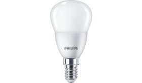 LED lempa PHILIPS, 5W (=40W), E14 P45 burbuliukas, 220-240V, 4000K, 470 lm, matinė
