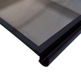 Stogelis STARKEDACH T-160, matmenys 6 x 1600 x 1000 mm, tiesus, grafito spalvos RAL 7016, ruda polikarbonato danga, su lataku