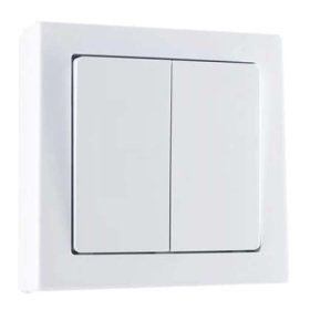 Jungiklis TIMEX, 2 klavišų, paviršinis, 10 A, 250 V, baltos sp., WNT-2 Jw BI, A550140013