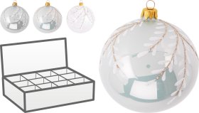 Eglutės žaisliukas, stiklas, 3 skirtingos sp., skersmuo 10 cm