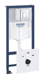 Potinkinis klozeto rėmas GROHE RAPID SL 5-in-1, mygtukas chromo sp., Grohe Skate Cosmopolitan tabletės GroheFresh, laikikliai, garso izoliacijos tarpinė, 38827000