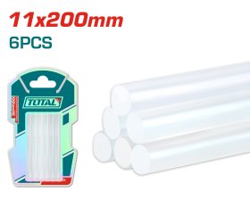 Skaidrios klijų lazdelės TOTAL, 11,2 mm, 20 cm, 6 vnt., TACGT2061