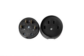 Trifazė šakutė LIREGUS, paviršinis, juodos sp., su įžeminimu, 4 kontaktų, ES25-001.J