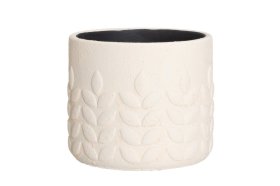Kambarinis keraminis vazonas 4Living Vilja, kreminės sp., 17,5 x 17,5 x 15,5 cm.