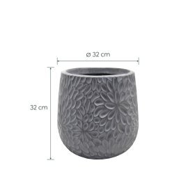 Keraminis lauko vazonas Ashora II, pilkos sp., 32 x 32 x 32 cm.