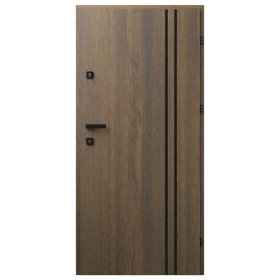 Metalinės lauko durys STALPRODUKT A6, kairinės,  tamsaus riešuto spalvos, 2075x964x55 mm