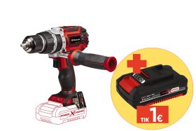 Akumuliatorinis smūginis gręžtuvas EINHELL TP-CD 18/60 Li-i BL Solo, 18 V, metalinis 13 mm griebtuvas, maks. sukimo momentas 60 Nm, be akumuliatorių ir kroviklio