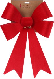 Kaspinas, raudonos sp. su aukso sp. varpeliais, 45 x 33 cm