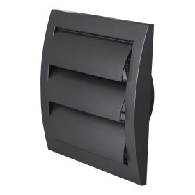 Ventiliacinės grotelės EUROPLAST ND10ZA, 148 x 153 mm, d100 mm, su žaliuzėmis, antracito sp., plastikinės
