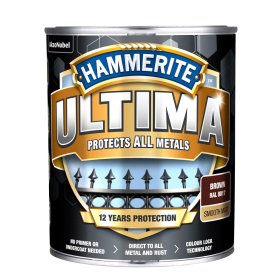 Antikoroziniai dažai HAMMERITE Ultima, 0,7 l, rudos sp., matiniai