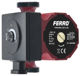 Elektroninis cirkuliacinis siurblys FERRO GPA II 25-4-130, šildymo ir saulės energijos sistemoms, 0603W