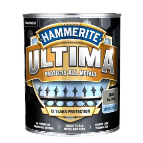 Antikoroziniai dažai HAMMERITE Ultima, 0,7 l, pilkos sp., blizgūs