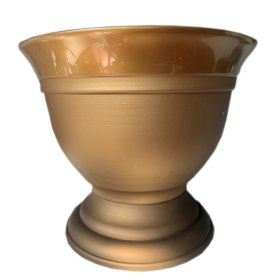 Plastikinis kapų vazonas (304), auksinės sp., vazono skersmuo 40 cm.