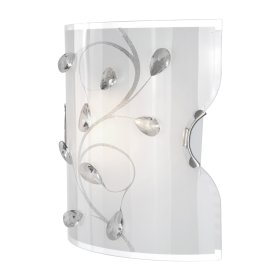 Lubinis LED šviestuvas GLOBO Burgundy, E27, 1 x 60W, 230V, su stiklu, su permatomais kristalais, 200 x 110 x 220 mm, 40404W