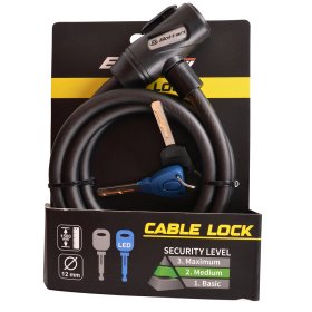 Dviračio spyna PREMIUM SECURITY, 12x1500 mm