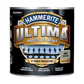 Metalo dažai HAMMERITE ULTIMA MATT GREY, 2,2L