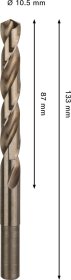 Grąžtas metalui BOSCH HSS-Co, DIN 338, 10,5 × 87 × 133 mm