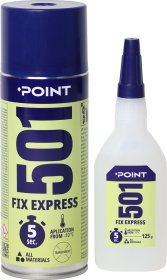 Sekundiniai klijai su aktyvatoriumi POINT 501 Fix Express, 400ml + 125g