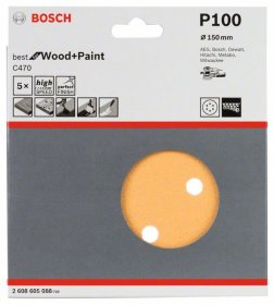 Šlifavimo lapeliai BOSCH C470, D=150 mm, K100, 5 vnt.