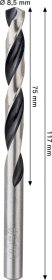 Grąžtas metalui BOSCH PointTeQ, 8,5 x 75 x 117 mm, 1 vnt.