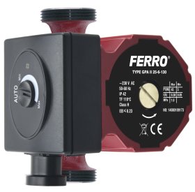 Elektroninis cirkuliacinis siurblys FERRO GPA II 25-6-130, šildymo ir saulės energijos sistemoms, 0604W