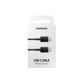 Įkrovimo laidas SAMSUNG, Type-C į Type-C, 3A, 1m kabelis, juodos sp., EP-DA705BBEGWW