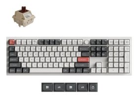 Belaidė žaidimų klaviatūra KEYCHRON Q6 Ultra 8K, 100% mechaninė, baltos sp., Q6U-P3