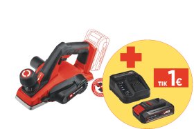 Akumuliatorinis oblius EINHELL TE-PL 18/82 Li Solo, 18 V, Li-ion, be akumuliatoriaus ir kroviklio, obliavimo plotis 82 mm., obliavimo gylis 2 mm, svoris 2,44kg