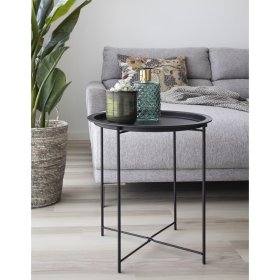 Apvalus surenkamas stalelis NOVELLY HOME D-47, metalinis, juodos sp.
