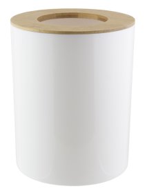 Vonios šiukšliadėžė BA-DE, 6L, bambukinis dangtis su skyle, PP, balta, CP-3298 41