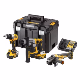 Akumuliatorinių įrankių rinkinys DEWALT, DCK355P2T-QW, (DCD800 + DCH172 + DCG405); 18 V; 2x5,0 Ah akum.