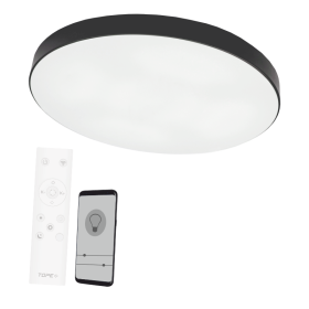Plafoninis šviestuvas TOPE BOSTON, LED 2 x 48W, 3000-6500K, 230V, 8563 lm Max, 60 cm skersmuo, juodos spalvos