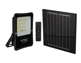 LED prožektorius su saulės baterija V-TAC VT-55200, be judesio daviklio, 16W, 1600lm, 4000K, IP65, laido ilgis 5m, su kolektoriumi