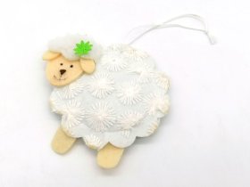 Velykų dekoracija Pakabinamas Avinėlis, aukštis 8,5 cm, plotis 8 cm