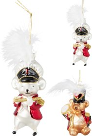 Eglutės žaisliukas Gyvūnas, stiklas, pelės arba meškos dizaino, 9 x 4,8 x 11,5 cm