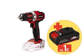 Akumuliatorinis gręžtuvas EINHELL TE-CD, 18/40 Li, Solo, 18 V, Li-ion, svoris 1,1 kg, sukimo momentas 40 Nm, be akumuliatoriaus ir kroviklio