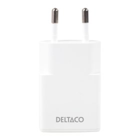 Telefono įkroviklis DELTACO USBC-AC156, 1xUSB-C, 30W, plonas, baltos sp.