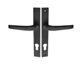 Durų rankena KUHINOKS Magnat, 92 mm cilindrui, su plokštele, KGR_M85S, juodos sp.