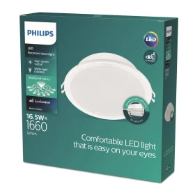 Montuojamas šviestuvas panelė PHILIPS Meson, įleidžiama, LED 16,5 W, 3000 K, 1660 lm, apvali, baltos sp., 165 mm skersmens