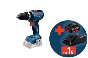 Akumuliatorinis smūg. suktuvas BOSCH Professional GSB 18 V-65, SOLO, 18 V, maks. sukimo momentas 65 Nm, be akumuliatoriaus ir kroviklio, 06019N3300